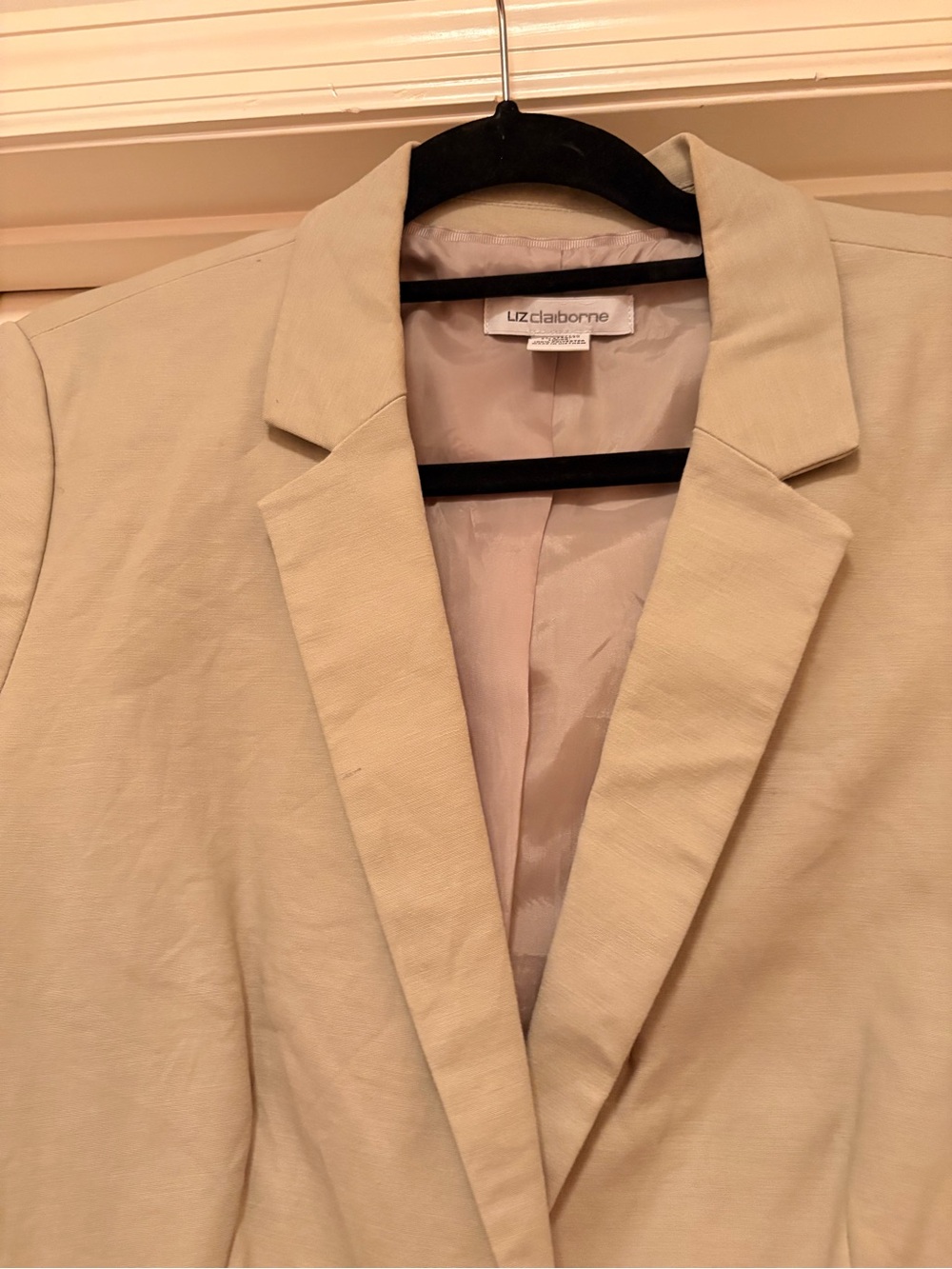 Liz Claiborne Beige-Tone Tailored Blazer